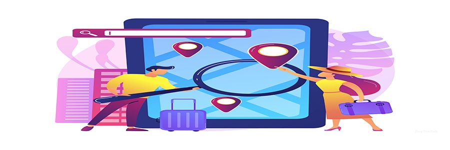 Tour navigator abstract concept vector illustration. Travel guide mobile app, smart trip navigation online, traveler review, smartphone application, holiday planner abstract metaphor.