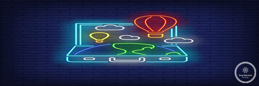 Earth and hot air balloons in open suitcase neon sign. Tourism, vacation, travel design. Night bright neon sign, colorful billboard, light banner. Vector illustration in neon style.