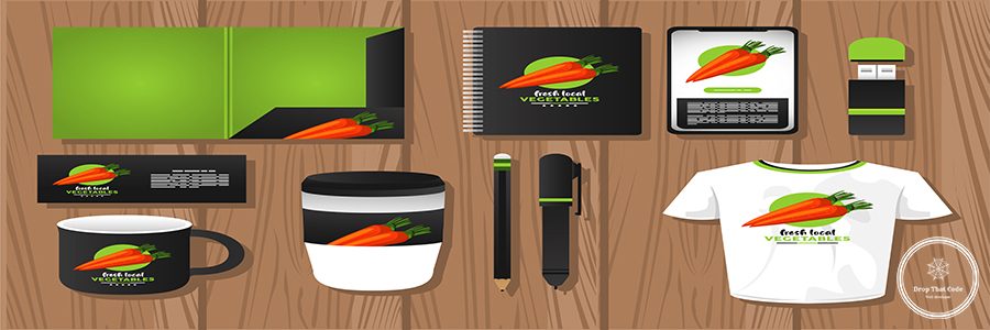 bundle of carrot vegetables mockup elements branding vector illustration design