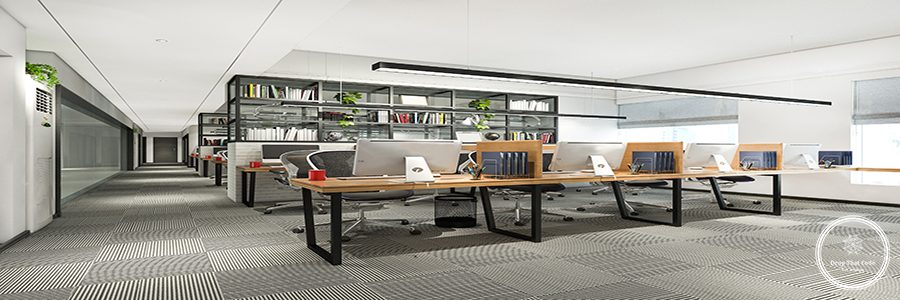 3d rendering business meeting and working room on office building