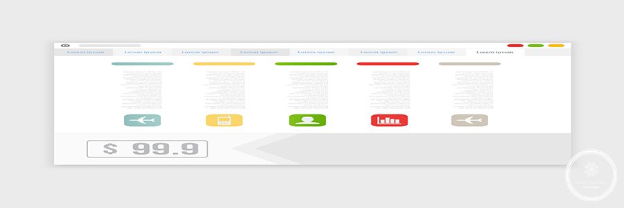 Vector browser design with responsive website template