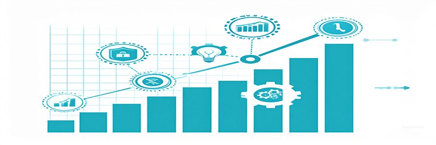 Firefly_A business graph ascending, with digital gears and futuristic tech icons powering the 45497