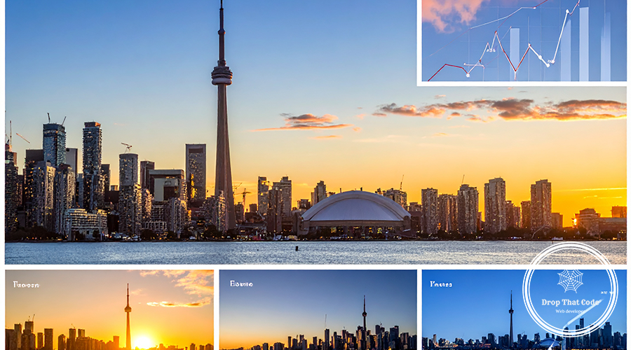 Firefly_A collage of successful Toronto businesses, each with a screenshot of their custom we 577795