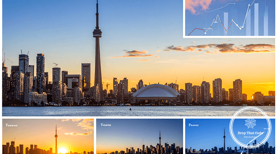 Firefly_A collage of successful Toronto businesses, each with a screenshot of their custom we 577795