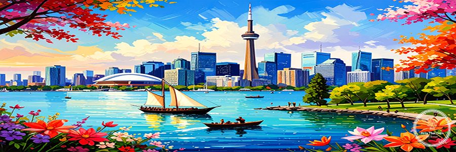Firefly_Digital canvas with latest design trends, Toronto skyline. 353828