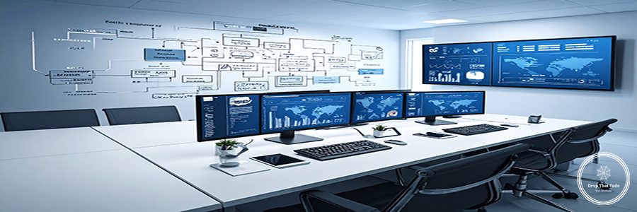 Firefly_Flowchart with cost, expertise, communication, digital workspace. 353828