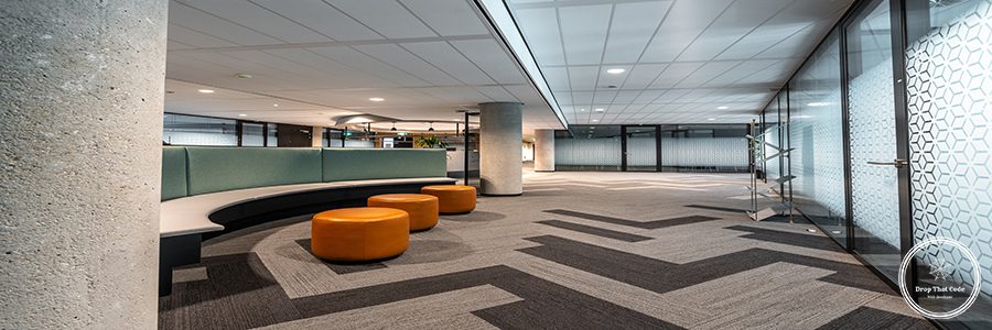 A beautiful shot of the modern style open space office interior