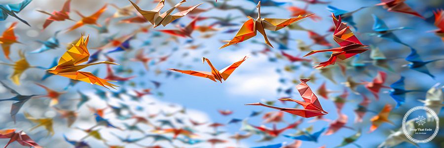 bunch-birds-flying-sky-with-one-being-kite