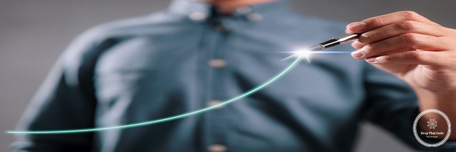 Businessman pointing arrow graph corporate future growth plan. Business development to success and growing growth concept