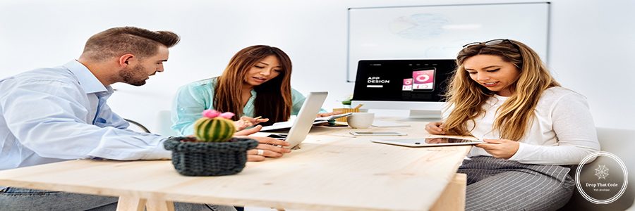 Creative business people working together