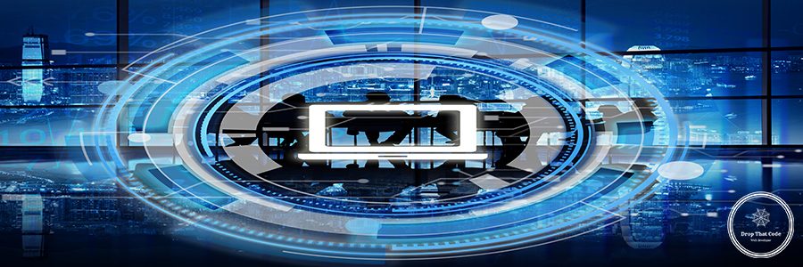 Digital Blue Hud Interface Laptop Concept