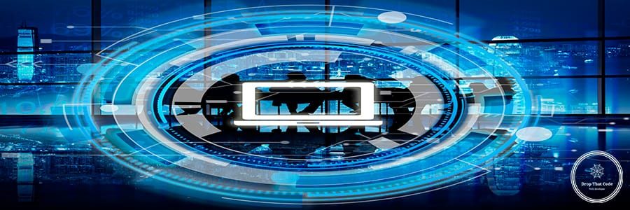 Digital Blue Hud Interface Laptop Concept