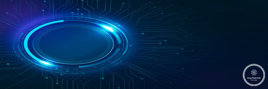 Digital circle circuit blue background futuristic technology