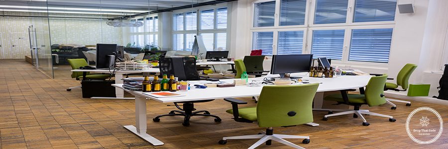 View of empty chairs and table in office