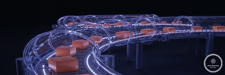 futuristic-conveyor-system-with-illuminated-cubes