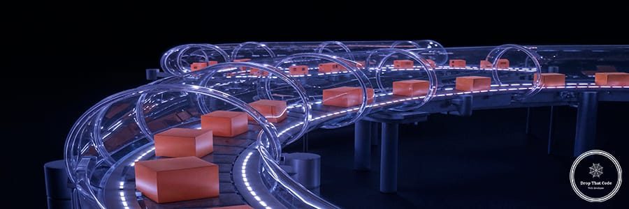 futuristic-conveyor-system-with-illuminated-cubes
