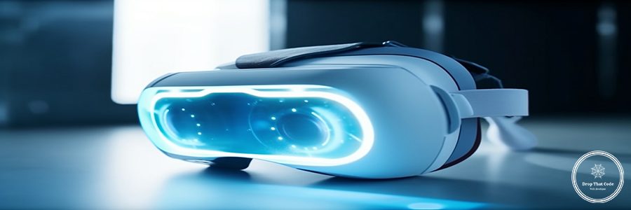 Futuristic virtual reality simulator equipment for modern eyesight generated by artificial intelligence