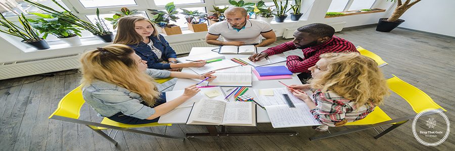 group-students-collaborating-table
