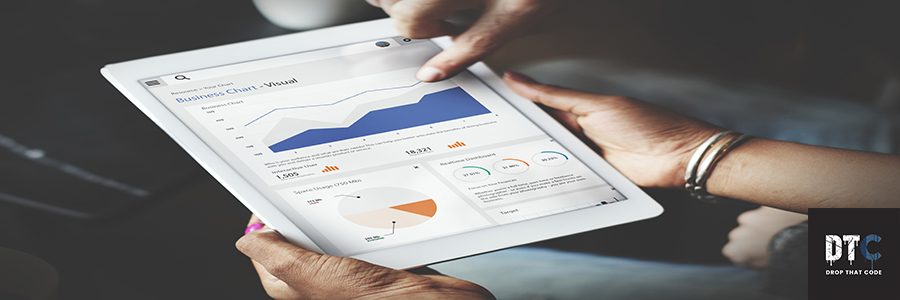Hands Using Tablet Screen Showing Statistics Business Data