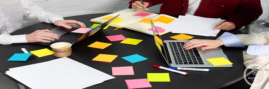 high-angle-people-working-together