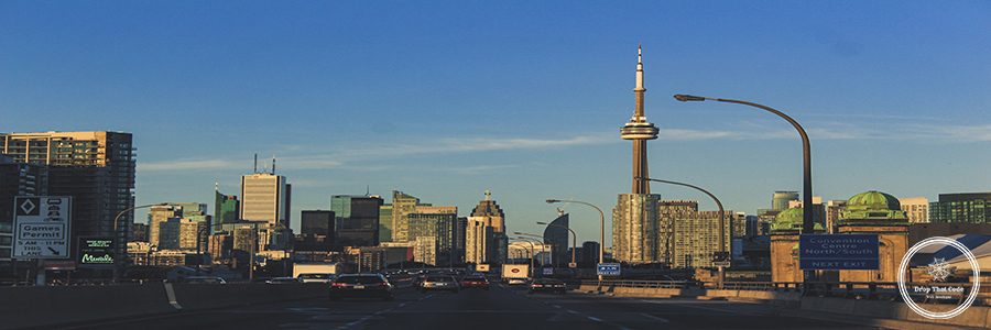 Highway view of Toronto city