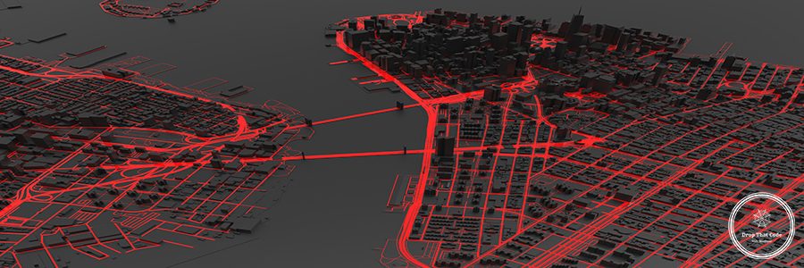 Big city . illustration in casual graphic design. fragments of new york 3d render