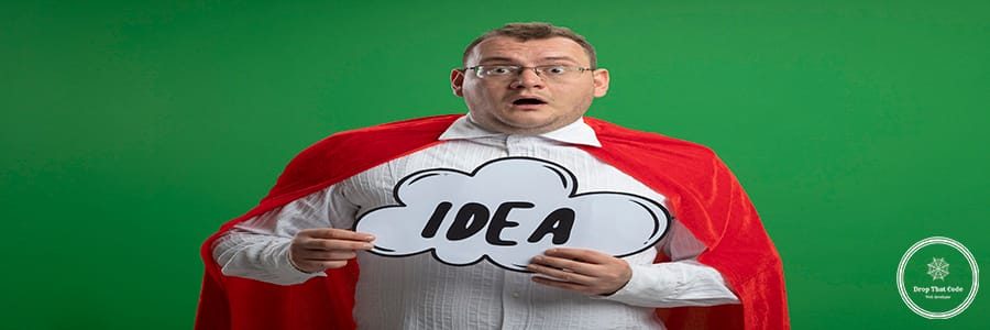 impressed adult slavic superhero man in red cape wearing glasses holding idea bubble looking at camera isolated on green background
