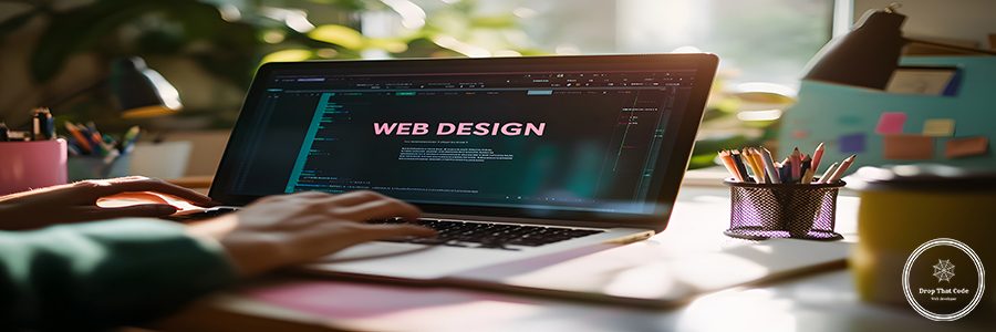 laptop-with-web-design-it-is-open-screen-that-says-web-design