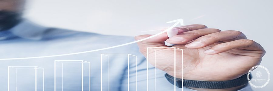Man giving a bar graph presentation using a high technology digital pen