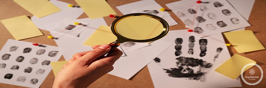 The papers are connected with threads on the board