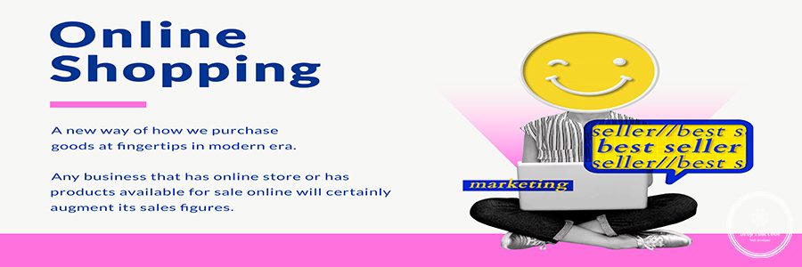 Online shopping business template vector with creative marketer remixed media