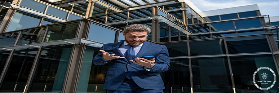 shocked businessman look at smartphone. man boss has conversation. business negotiation. having problem. adult ceo with cellphone. phone call. mobile connection technology. communication.
