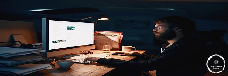 Cropped shot of a young computer programmer working late in the office.