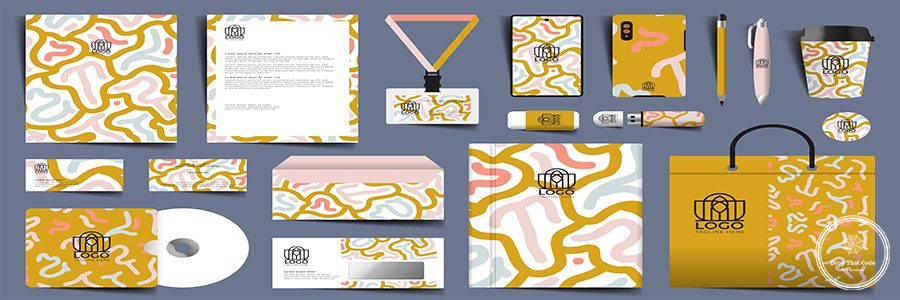 Modern stationery set in vector format