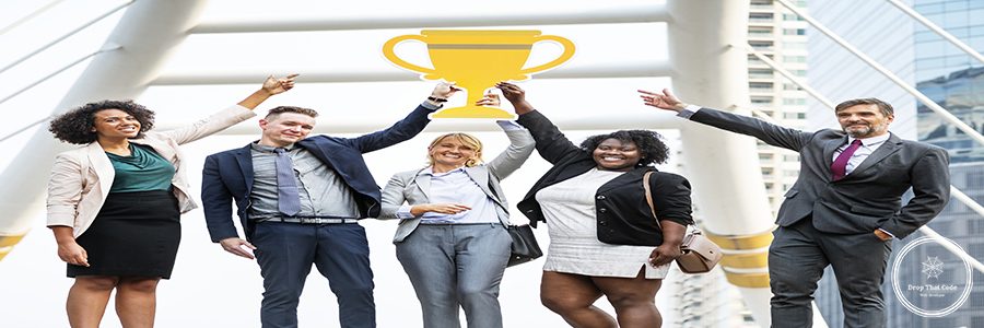 Successful business people in the city