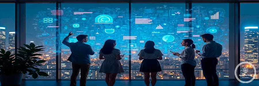 team-looking-futuristic-digital-interface-office