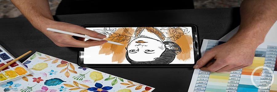 top-view-illustrator-drawing-ipad