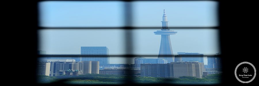 Toronto skyline viewed through window