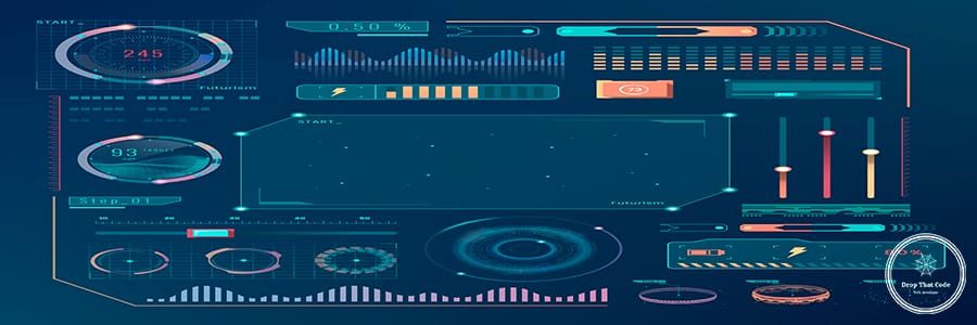 Velocity technology interface template design elements vector