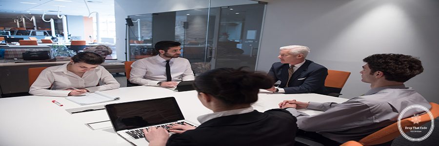 business people group brainstorming on meeting and businessman presenting ideas and projects oon laptop and tablet computer
