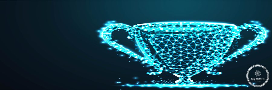 abstract trophy champion, Abstract 3d polygonal wireframe airplane on blue night sky with dots and stars. illustration or background
