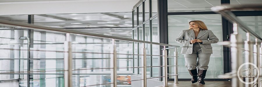 Young business woman in an office center